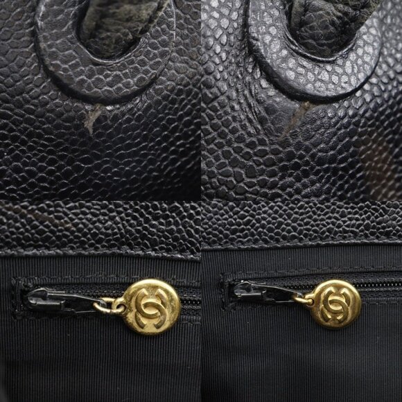 CHANEL Black Caviar Leather Tote Bag - Picture 15 of 16